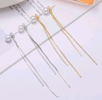 Korean New Fashion Simple Pearl Tassel Earrings For Women Hot-selling Wholesale main image 1