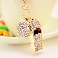 Korean  Creative Craft Small Gifts Diamond-studded Whistle Keychain main image 1