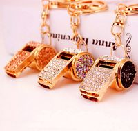 Korean  Creative Craft Small Gifts Diamond-studded Whistle Keychain main image 6
