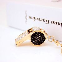 Korean  Creative Craft Small Gifts Diamond-studded Whistle Keychain main image 5