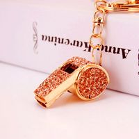Korean  Creative Craft Small Gifts Diamond-studded Whistle Keychain main image 4