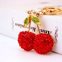 Cute Cherry Rhinestone Car Keychain main image 2