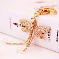 Creative Crystal Diamond Dragonfly Keychain main image 2