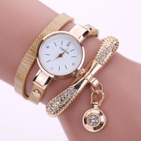 Fashion Stainless Steel Pu Leather Alloy Women's Watches sku image 4