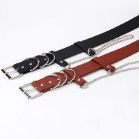 Streetwear Square Iron Unisex Leather Belts main image 3