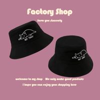 New Cute Cat Wild Black Hat Simple Casual Sun Hat main image 4