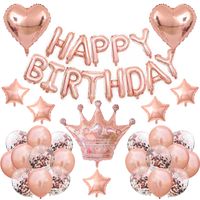 Rose Gold Balloon  Happy Birthday Letter Package Background main image 1