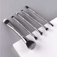 Double-headed With Electroplated Handle Portable Soft Hair Makeup Brush Set main image 6