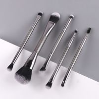Double-headed With Electroplated Handle Portable Soft Hair Makeup Brush Set main image 5