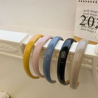 Korean Candy Color Retro Glossy Pu Leather Sponge Thin-edge Simple Headband main image 5