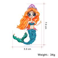 Cartoon Fashion  Alloy Diamond Mermaid Dripping Brooch main image 3
