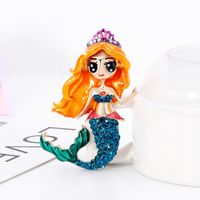 Cartoon Fashion  Alloy Diamond Mermaid Dripping Brooch main image 4