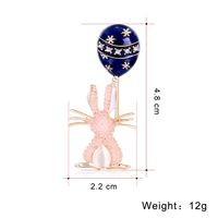 Fashion Cartoon Korean  Rabbit Balloon Oil Drop Brooch main image 3