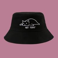 New Cute Cat Wild Black Hat Simple Casual Sun Hat sku image 6
