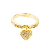 Fashion  18k Gold Plated Micro Inlaid Zircon  Love Ring sku image 1