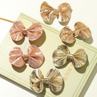 Children's Shiny Leather Bow Hairpin main image 4
