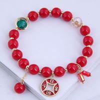 Bracelet De Perles Rouges Douces À La Mode Coréenne main image 6