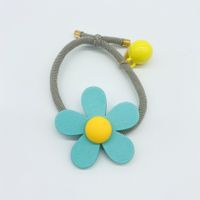 Cute Candy-colored Flower Wooden Hair Rope main image 1