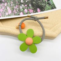 Cute Candy-colored Flower Wooden Hair Rope main image 6
