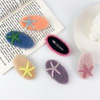 Korean Plush Starfish Candy Color Hairpin main image 3
