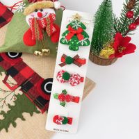 Cute Christmas Snowman Bow Tree Hairpin 5 Piece Set main image 6
