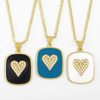 Hot Selling Creative Love Dripping Geometric Pendant Necklace main image 2