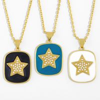 Fashion Drip Oil Five-pointed Star Necklace main image 1