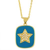 Fashion Drip Oil Five-pointed Star Necklace main image 4