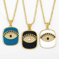 Hip-hop Dripping Diamond Eye Pendant Necklace main image 2