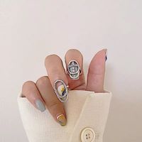 Rhinestone Zircon Fingertip Nail Ring main image 3