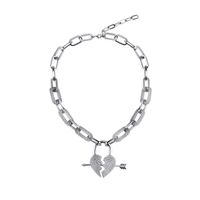 Diamond Thick Chain Arrow Love Pendant Necklace main image 6