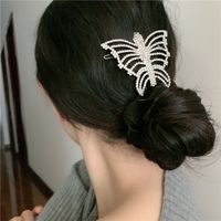 Diamond Retro Hollow Big Butterfly Hair Clip main image 1