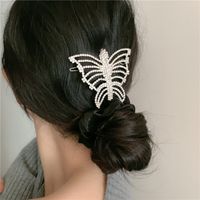 Diamond Retro Hollow Big Butterfly Hair Clip main image 4