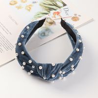 Simple Pearl Fabric Wide-brimmed Knotted Headband sku image 1