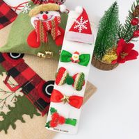 Cute Christmas Snowman Bow Tree Hairpin 5 Piece Set sku image 3