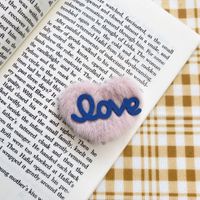 Korean Plush Love Letter Cute Hairpin sku image 4