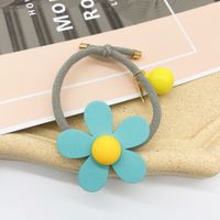 Cute Candy-colored Flower Wooden Hair Rope sku image 3