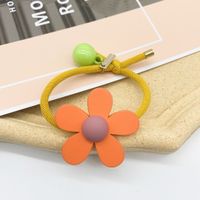 Cute Candy-colored Flower Wooden Hair Rope sku image 4