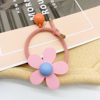 Cute Candy-colored Flower Wooden Hair Rope sku image 5