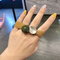 Korean Simple Candy Color Bead Leather Hair Ring sku image 3