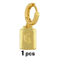 Simple Square Glossy 26 Letter Earrings sku image 11