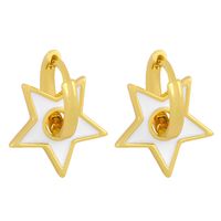 New  Fashion  Drop Oil Five-pointed Star Earrings sku image 2