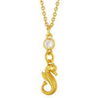 Creative Shrimp Seahorse Pendant Necklace sku image 1