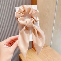 New Foreign Trade Hair Band Knotted Satin Rabbit Ears Head Rope Ponytail Hair Band Girl Large Intestine Ring Pure Color All-matching Hair Accessories sku image 3