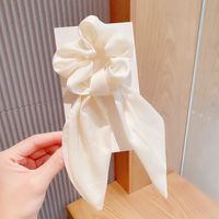 New Foreign Trade Hair Band Knotted Satin Rabbit Ears Head Rope Ponytail Hair Band Girl Large Intestine Ring Pure Color All-matching Hair Accessories sku image 1