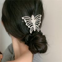 Diamond Retro Hollow Big Butterfly Hair Clip sku image 1