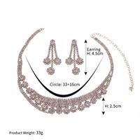 Luxury Rhinestone Necklace Earring Set sku image 1