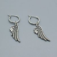 Retro Punk Hip-hop Alloy Feather Wings Earring sku image 1