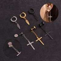 Simple Style Cross Plating Stainless Steel Earrings sku image 2