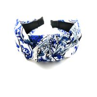 Broad-edged Printed Linen Knotted Headband main image 6